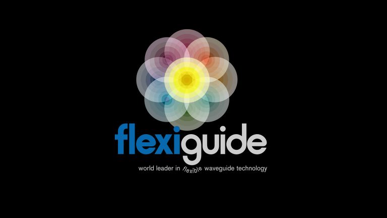 Flexiguide Logo using a ‘digital flower’ device. Flexiguide are world-leaders in flexible communications waveguides. Waveguides are utilised on every communications tower in the world.