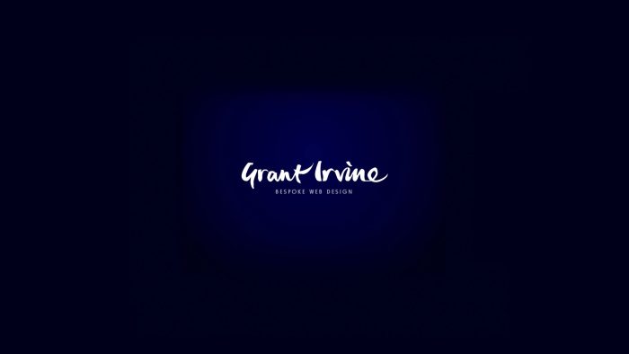Grant Irvine Logo. unique calligraphy as a very special branding-style to represent high-end developer skill set