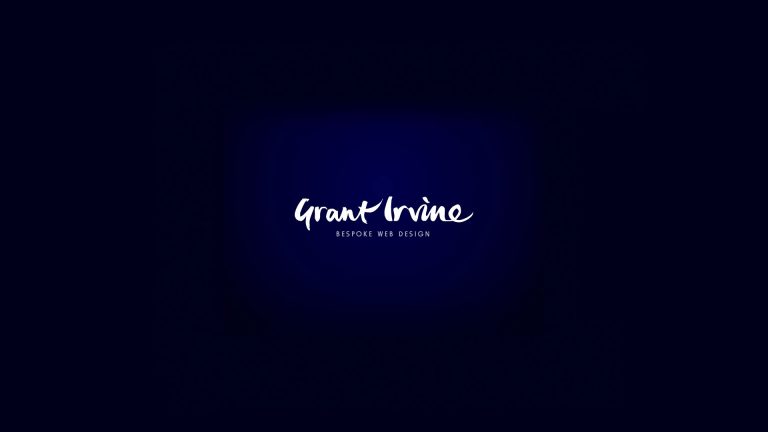 Grant Irvine Logo. unique calligraphy as a very special branding-style to represent high-end developer skill set