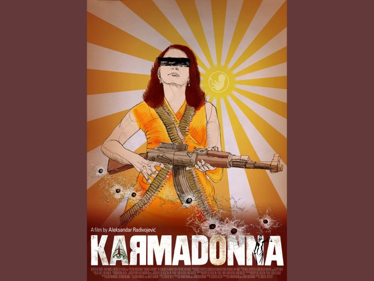 Karmadonna Movie Poster. A movie poster have to be previewed at Cannes Film Festival 2024.